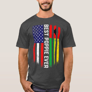 American Flag & GuineaBissau Flag Best Poppie Ever T-Shirt