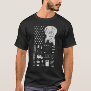 American Flag Guitar 4. Juli Gitarrist USA Cou T-Shirt