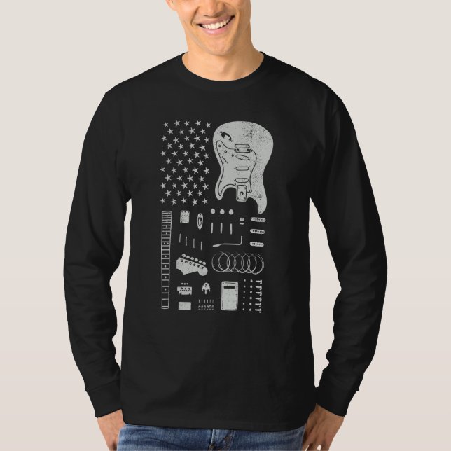 American Flag Guitar 4th of July Guitarist USA Cou T-Shirt (Vorderseite)