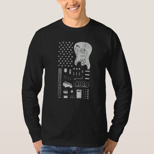 American Flag Guitar 4th of July Guitarist USA Cou T-Shirt (Vorderseite)