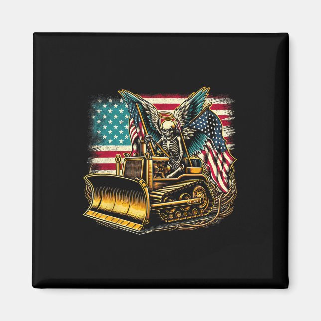American Flag Halloween Skull Magnet (Vorne)