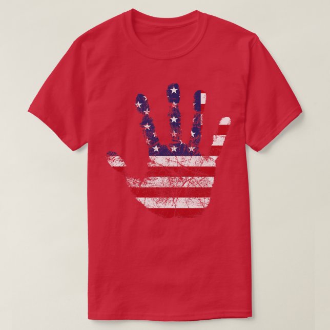 American Flag Handprint T-Shirt (Design vorne)