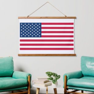 American Flag Hanging Tapestry Wandteppich Mit Holzrahmen