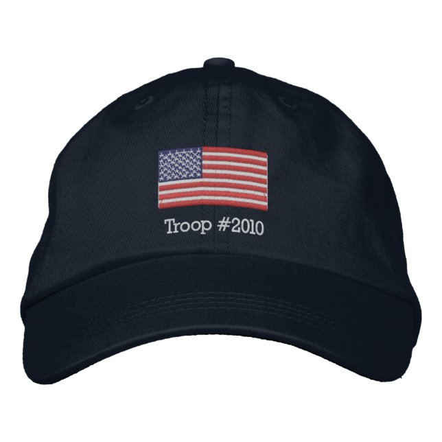 American Flag Hat mit modifizierbarer Truppe # unt Bestickte Kappe (Vorderseite)