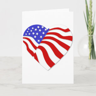 American Flag Heart America USA Valentine Popular Feiertagskarte