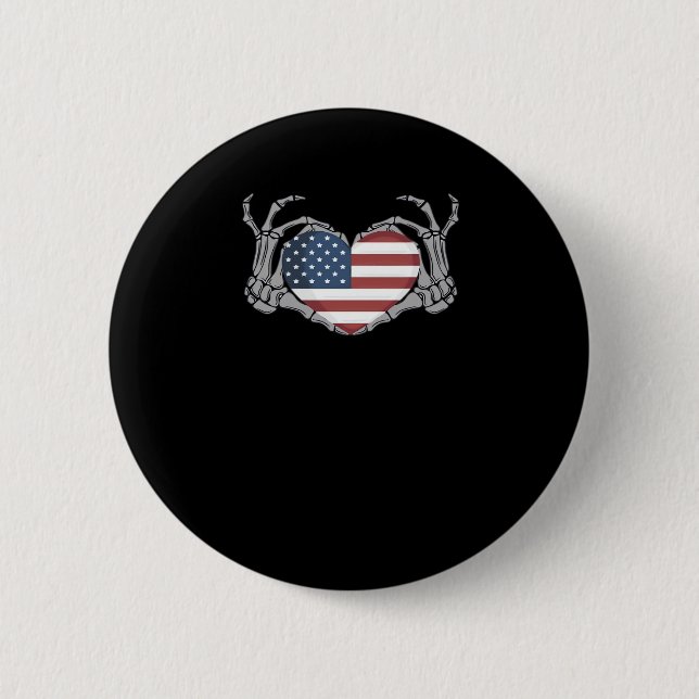 American Flag Heart Angepasst Button (Vorderseite)