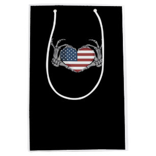 American Flag Heart Angepasst Mittlere Geschenktüte