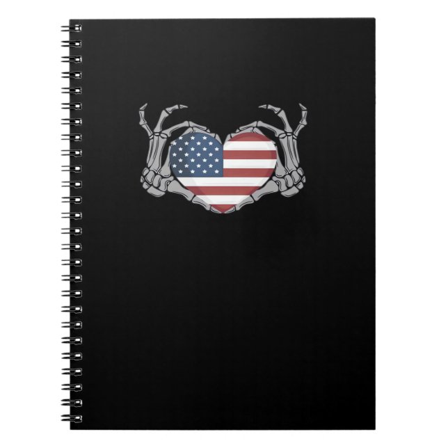 American Flag Heart Angepasst Notizblock (Vorderseite)