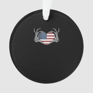 American Flag Heart Angepasst Ornament