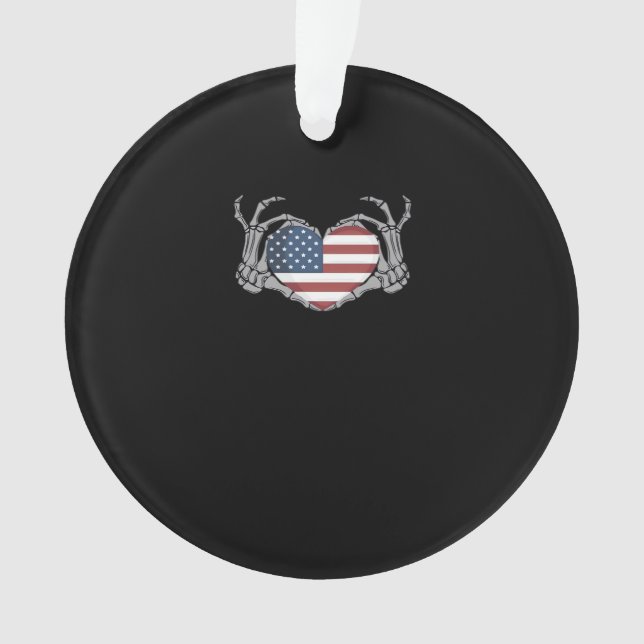 American Flag Heart Angepasst Ornament (Vorderseite)