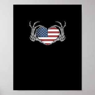 American Flag Heart Angepasst Poster