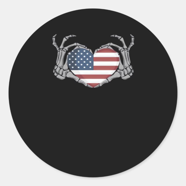 American Flag Heart Angepasst Runder Aufkleber (Vorderseite)