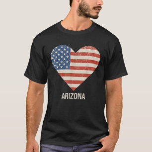 American Flag Heart Arizona 4. Juli Patriotic T-Shirt