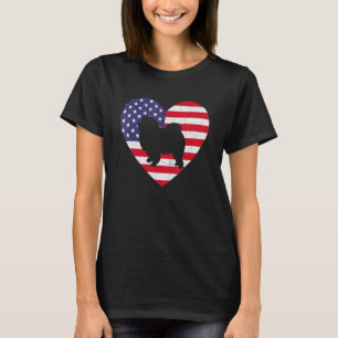 American Flag Heart Chow Chow Hund 4. Juli USA T-Shirt