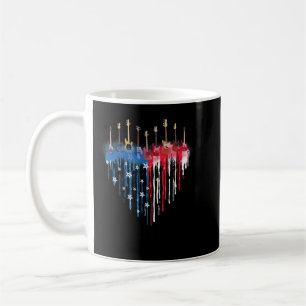 American Flag Heart Guitar Kaffeetasse