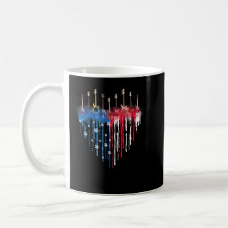 American Flag Heart Guitar Kaffeetasse
