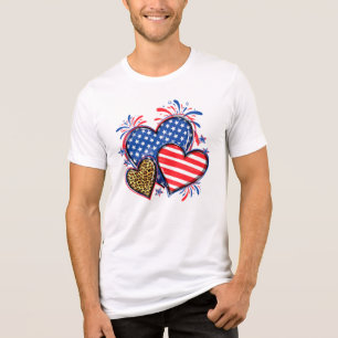 American Flag Heart Leopard Sublimierung-64210 Tri-Blend Shirt