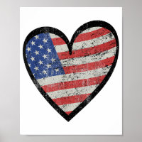 American Flag Heart Red White Blue Niedlich 4. Jul