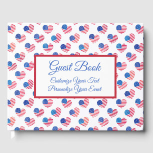 American Flag Heart Red White Blue Patriotic USA Gästebuch