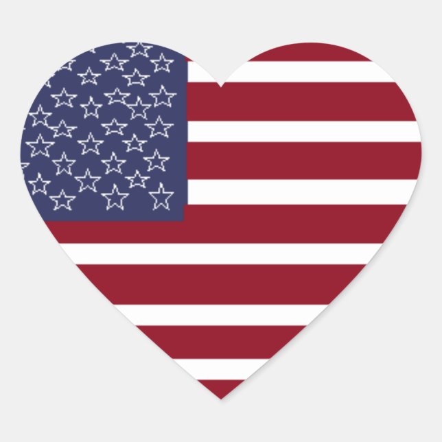 AMERICAN FLAG HEART Sticker (Vorderseite)
