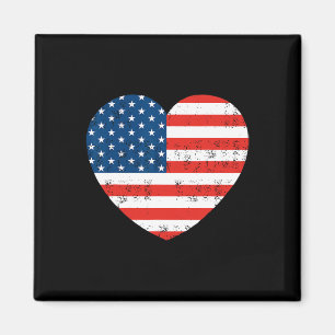 American Flag Herz 4. Juli USA Patriotic Magnet