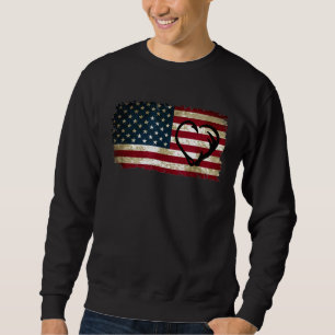American Flag Hirsche Junting Fish Hunter Boyfrien Sweatshirt