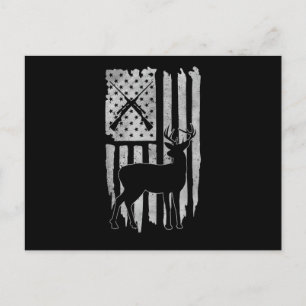 American Flag Hirschjagd Patriotischer Jäger Männe Feiertagspostkarte