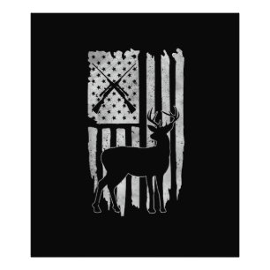 American Flag Hirschjagd Patriotischer Jäger Männe Fotodruck
