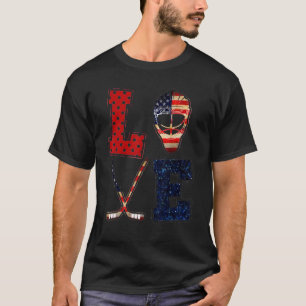 American Flag Hockey 4. Juli Patriotic Fun Spo T-Shirt