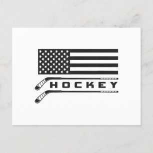 American Flag Hockey Apparel - Hockey Postkarte