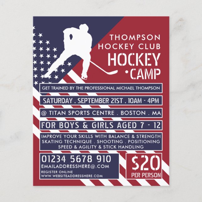American Flag, Hockey Camp Advertising Flyer (Vorne)