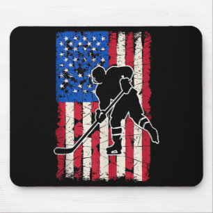 American Flag Hockey Mousepad