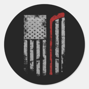 American Flag Hockey Team Gift Hockey Vater Mama T Runder Aufkleber