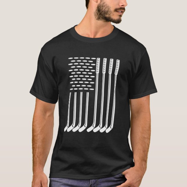 American Flag Hockey USA 4th July Patriotic T-Shirt (Vorderseite)