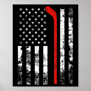American Flag Hockey USA Patriotic Poster