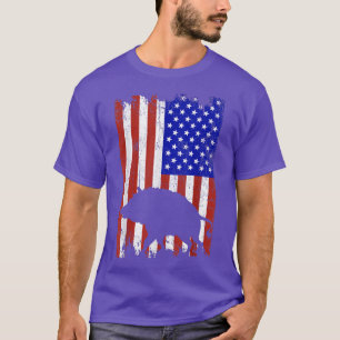 American Flag Hojunting Men Women Boar Pig Hunte T-Shirt