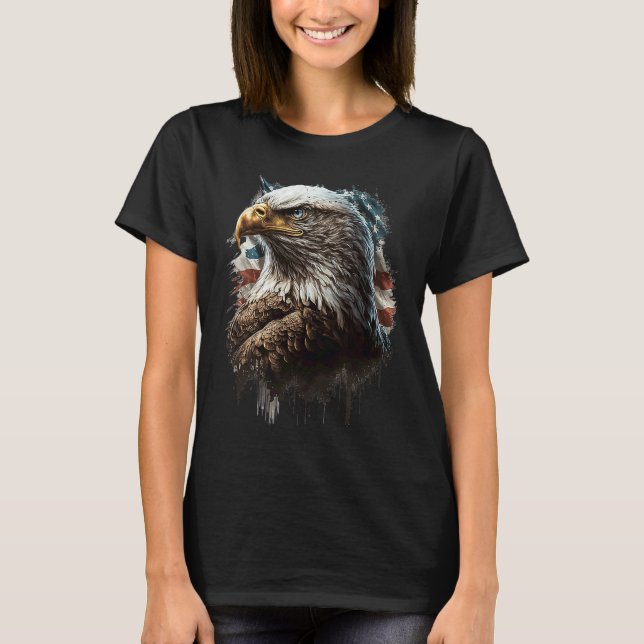 American Flag I USA I Patriotic American Bald Eagl T-Shirt (Vorderseite)