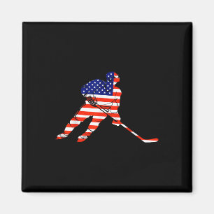 American Flag Ice Hockey Usa T - Shirt T - Shirt.p Magnet