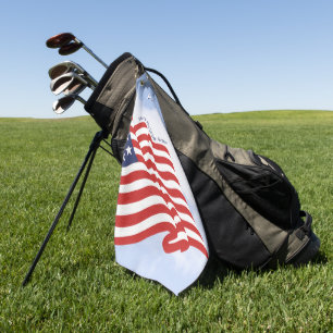 American Flag Illustration Stars & Streifen ewig Golfhandtuch