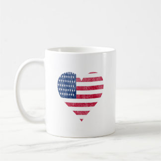 American flag in heart kaffeetasse