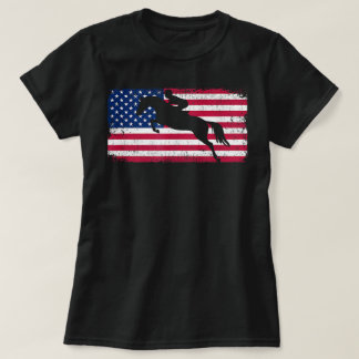 American Flag Jumping Horse T-Shirt