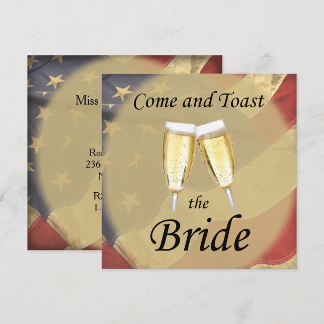 American Flag Junggeselinnen-Abschied Einladung (Vorne/Hinten)
