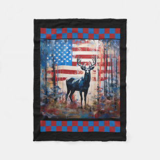 American Flag Jungle Jagd Lover Camouflage Hirsche Fleecedecke