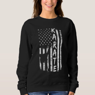 American Flag Karate Fan Usa Karate Player Flag Si Sweatshirt