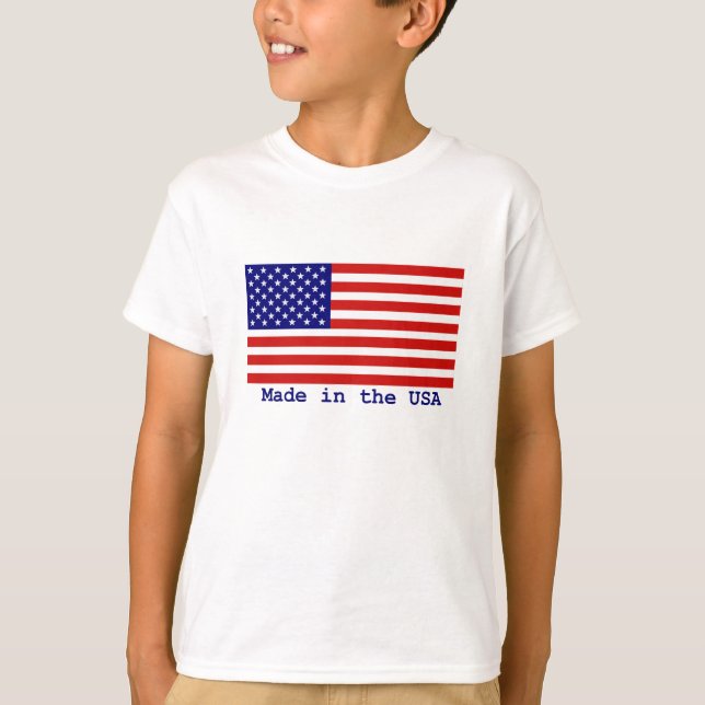 American Flag Kids T - Shirt Made in USA (Vorderseite)