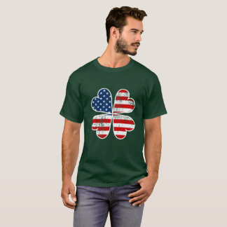 American Flag Kleeblatt Irish Flag St Patrick Day T-Shirt
