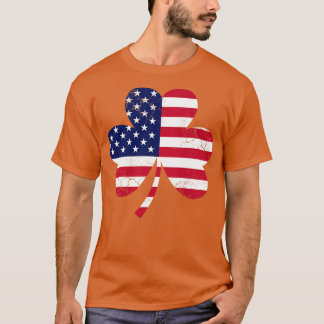 American Flag Kleeblatt Irish St Patricks Day T-Shirt