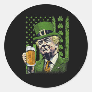 American Flag Kleeblatts Irish Trump St Patricks D Runder Aufkleber
