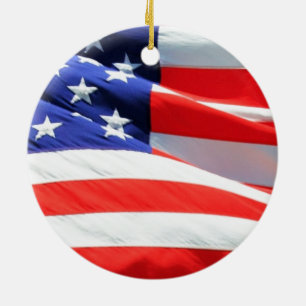 American Flag, können Sie Text hinzufügen und Foto Keramikornament