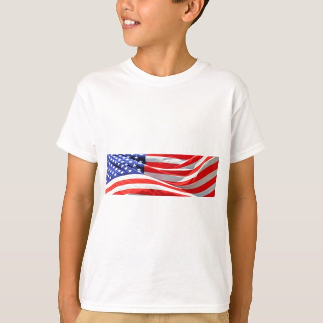 American Flag, können Sie Text hinzufügen und Foto T-Shirt (Vorderseite)